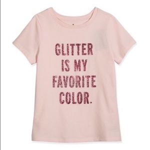NEW Kate Spade New York Glitter Tee in Pastry Pink